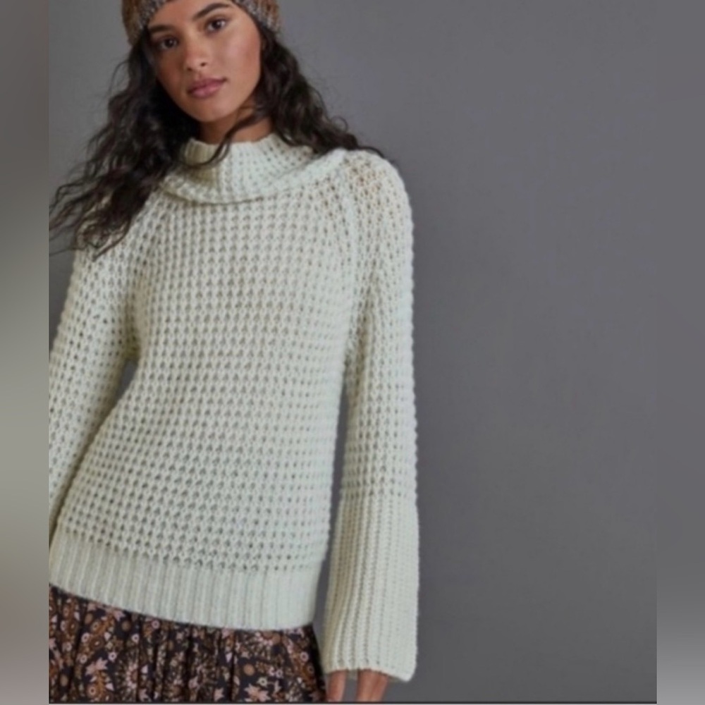 Anthropologie Maeve Dionne Bell Sleeve Cowl Neck Sweater